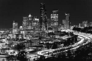 3D Фотообои Artegrafico «Ночной город черно-белые» M595-2 песок