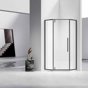 Душевой уголок Vincea Slim-N VSP-4SN100CLB 1000x1000, профиль черный, стекло прозрачное