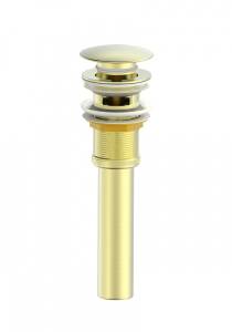 Донный клапан для раковины Wonzon & Woghand WW-88SS03-BG с переливом, брашированное золото