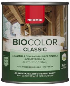 Защитная декоративная пропитка на алкидной основе Neomid Bio Color Classic бесцветный 0.9 л