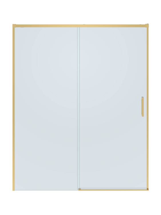 Душевая дверь в нишу Cezares PLANE-BF-1-160-C-BORO профиль брашированное золото, стекло прозрачное, 160x195