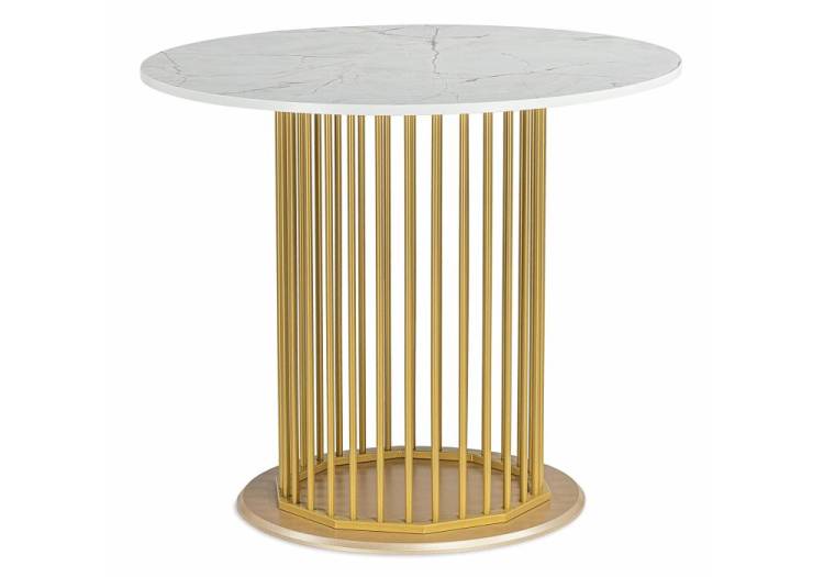 Стол Woodville Берту 611360 оникс, золото 90x90x75