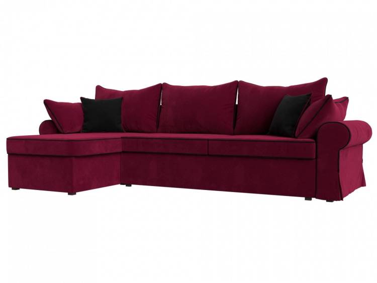 Угловой диван Лига Диванов Элис 110274L левый угол Бордовый 265/157/83