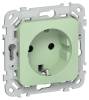 Розетка 1-местная с заземлением IEK Flite FI-R11-16-K93 фисташковый