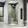 Душевой уголок MaybahGlass MGY-1323-5 профиль хром матовый, стекло бесцветное, 90x90x195
