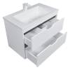 Тумба с раковиной Uperwood Modul подвесная, матовая, белая, графит, 80 см фото 3