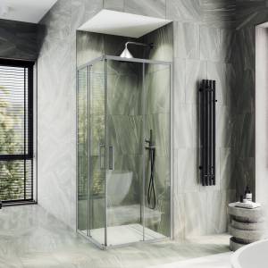 Душевой уголок MaybahGlass MGY-1323-5 профиль хром матовый, стекло бесцветное, 90x90x195