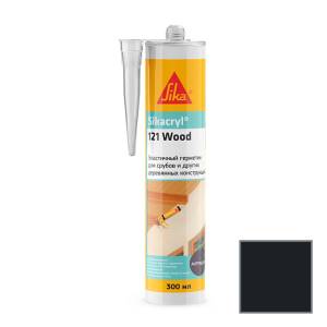 Герметик Sika Sikacryl-121 Wood паропроницаемый акриловый для деревянных конструкций 771892 Чёрный Картридж 300 мл