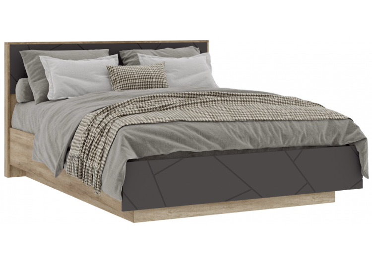 Кровать Woodville Диамо 546000 софт графит, дуб каньон 160x200