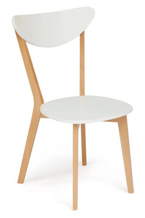 Стул Tetchair Maxi 10463 Белый+Натуральный ( Бук) 86x48.5x54.5