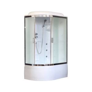 Душевая кабина Royal Bath RB8120BK2-M-CH-R с высоким поддоном, с сиденьем