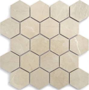 Мозаика LeeDo Marble Porcelain Nuvola Beige Pol гексагон (3.7x6.4) 26.7x30.8