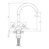 Смеситель для кухни Decoroom DR53 DR53028 двуручный с высоким повортным изливом Хром фото 2