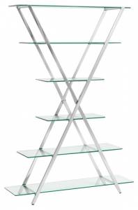 Стеллаж Stool Group Гейт EDCS-006 стекло, сталь серебро 120x30x176