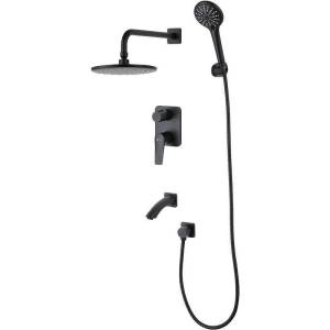 Душевой комплект Lemark Bronx LM3722BL черный, с внутренней частью