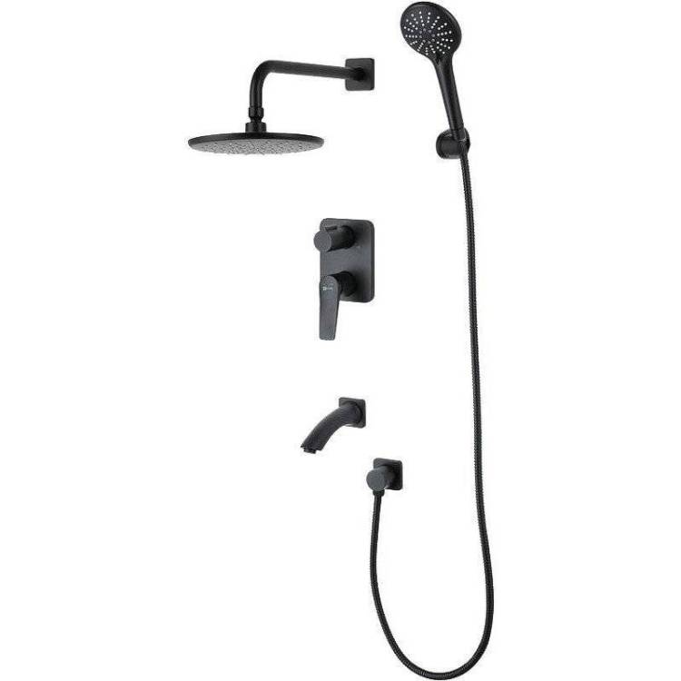 Душевой комплект Lemark Bronx LM3722BL черный, с внутренней частью