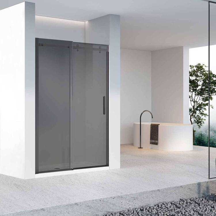 Душевая дверь в нишу Vincea Como-N VDS-4CN120CGB 1200x1950, профиль черный, стекло тонированное