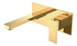Смеситель для умывальника Boheme Qubic 475-G Gold