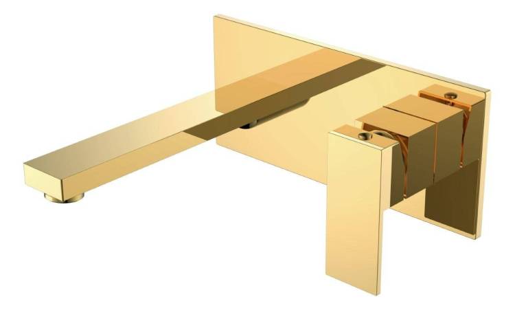 Смеситель для умывальника Boheme Qubic 475-G Gold