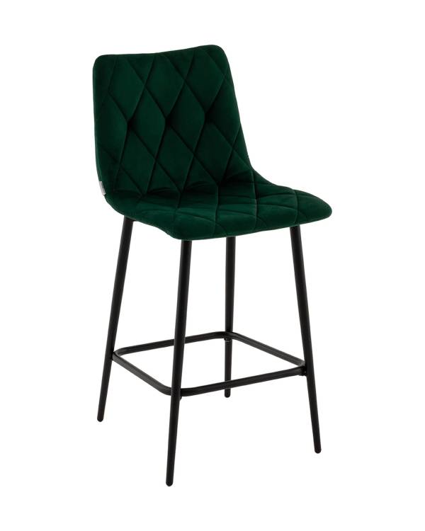 Стул полубарный Stool Group Одди Diamond AV 443PB-Cdf-9005(PP) темно-зеленый, велюр