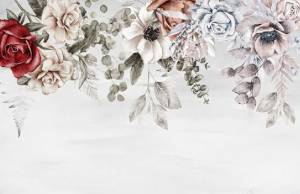 3D Фотообои Artegrafico «Цветочная кулиса» FS-003 акварель