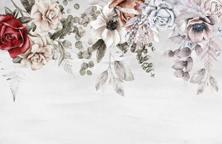 3D Фотообои Artegrafico «Цветочная кулиса» FS-003 акварель