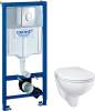 Комплект Инсталляция Grohe Rapid SL 3 в 1 с кнопкой хром + Унитаз Grohe Bau Ceramic