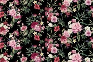 3D Фотообои Artegrafico «Акварельные цветы на темном фоне» BT-037 акварель