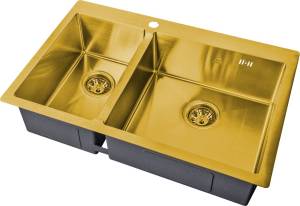 Мойка кухонная ZorG Steel Hammer SH 78-2-51-R BRONZE бронза