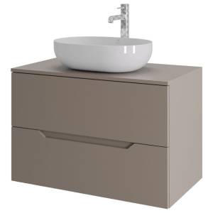 Тумба с раковиной Orange Line Li-80TuLMDF+B05-480W латте матовый, 80.5 см