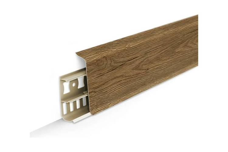 Плинтус Ideal Деконика D85 211 Дуб Рустик 2200x85x21