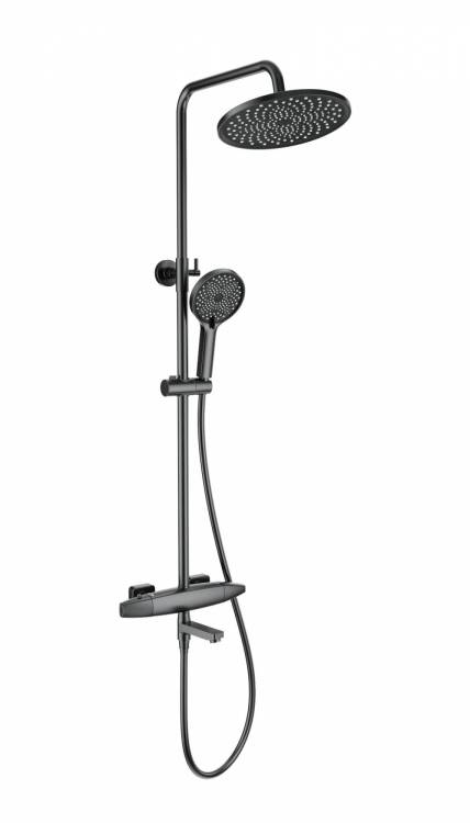 Душевая стойка Wonzon & Woghand WW-B3035-A2-BGG с термостатом, темный графит
