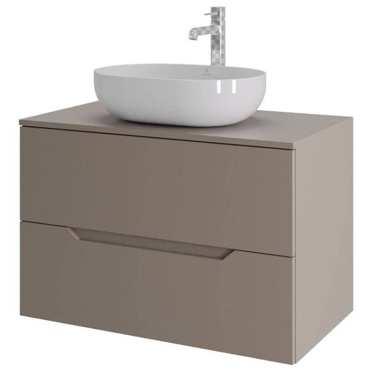 Тумба с раковиной Orange Line Li-80TuLMDF+B05-480W латте матовый, 80.5 см