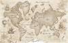3D Фотообои Artegrafico «Эскизная карта мира в тёплых тонах» KID-030 песок