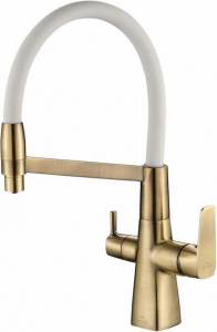 Смеситель для кухни ZorG Steel Hammer SH 818-8 BRONZE с гибким изливом