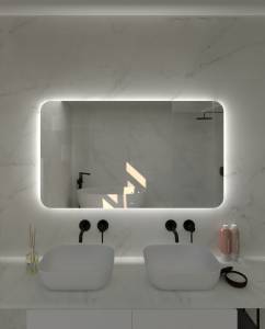 Зеркало Sintesi Salerno 120 SIN-SPEC-SALERNO-120 с LED-подсветкой 1200х700, с подогревом