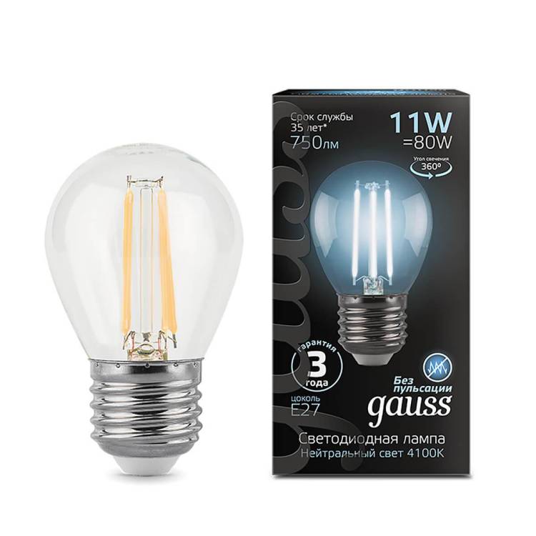Лампа светодиодная филаментная Gauss Filament 105802211