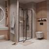 Душевая дверь Niagara Nova NG-85-12AB профиль черный матовый, стекло прозрачное, 120x195 фото 3