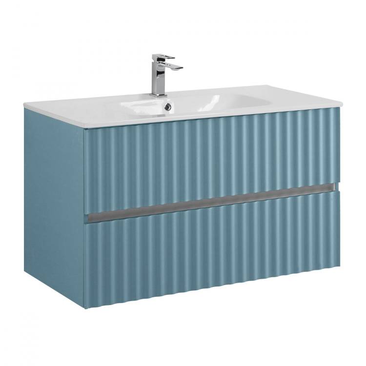 Тумба под раковину Art&Max Elegant AM-ELEGANT-1000-2C-SO-NG-P с LED подсветкой ручек, Ниагара, 100x43.8x57