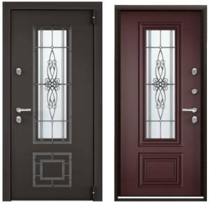 Входная стальная дверь Torex SNEGIR 20F MP 1740848 Букле коричневый/Белый (арт. КТ Белый) 2000x880