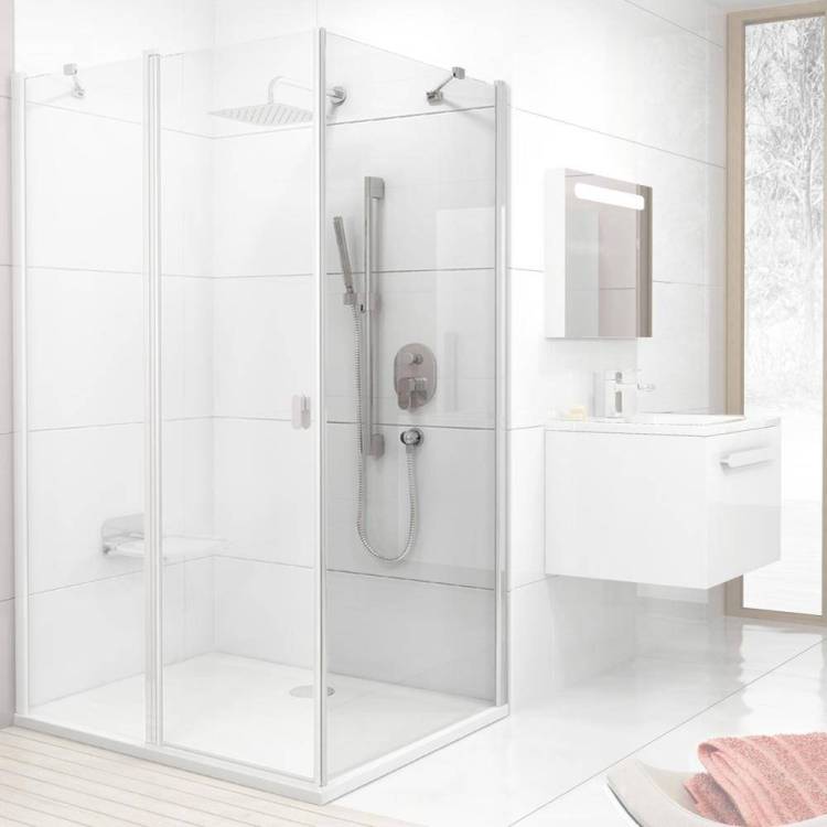 Боковая стенка Ravak CPS-90 Transparent, профиль белый