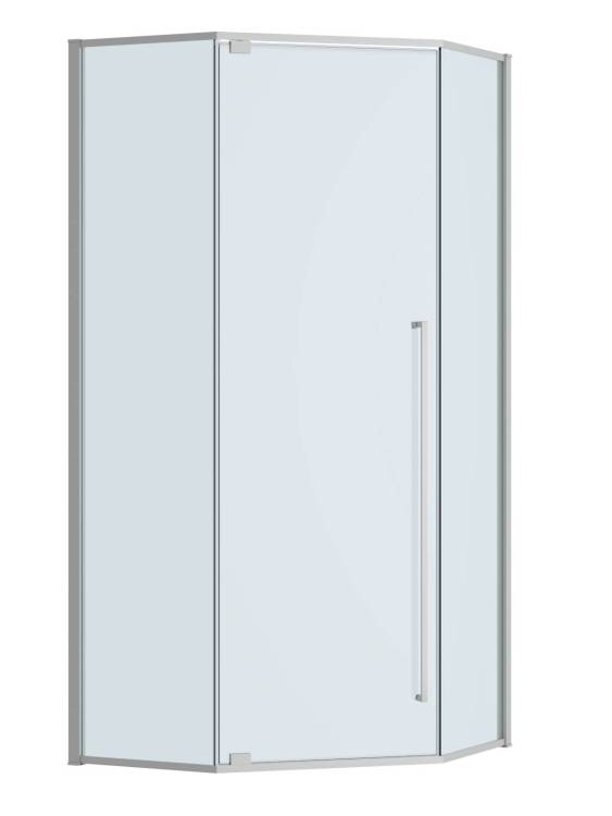 Душевой уголок Cezares PLANE-P-1-100-C-IN профиль сатин, стекло прозрачное, 100x100x195