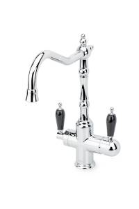 Смеситель для кухни Boheme Tradizionale Chromo 113-BLC с подключением фильтра питьевой воды, с ручкой черная керамика