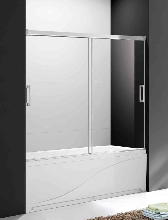 Шторка на ванну Cezares TANDEM-SOFT-VF-2-190/145-C-Cr-IV профиль хром, стекло прозрачное, 190x145