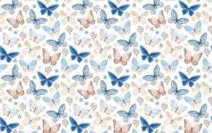3D Фотообои Artegrafico «Бежевые и голубые бабочки» PRV-003 песок