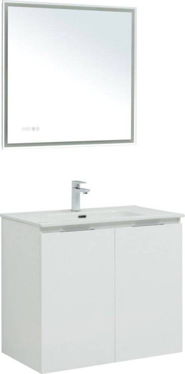 Мебель для ванной Aquanet Алвита new 80 подвесная, белая матовая, с дверками