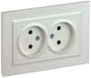 Розетка 2-местная с защитными шторками IEK Brite BR-R23-10-K36-F жемчуг