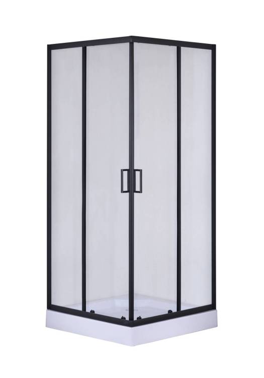 Душевой уголок Taliente TA-09092-1CB профиль матовый черный, стекло прозрачное, 90x90x195