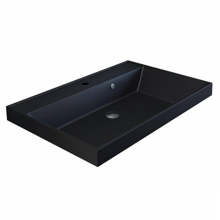 Раковина Uperwood Classic Quartz 291030022 черная матовая, космос, 80x45