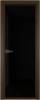 Межкомнатная дверь Profil Doors 1 AV цвет профиля Деорэ, стекло безопасное 6 мм черный триплекс 800x2000